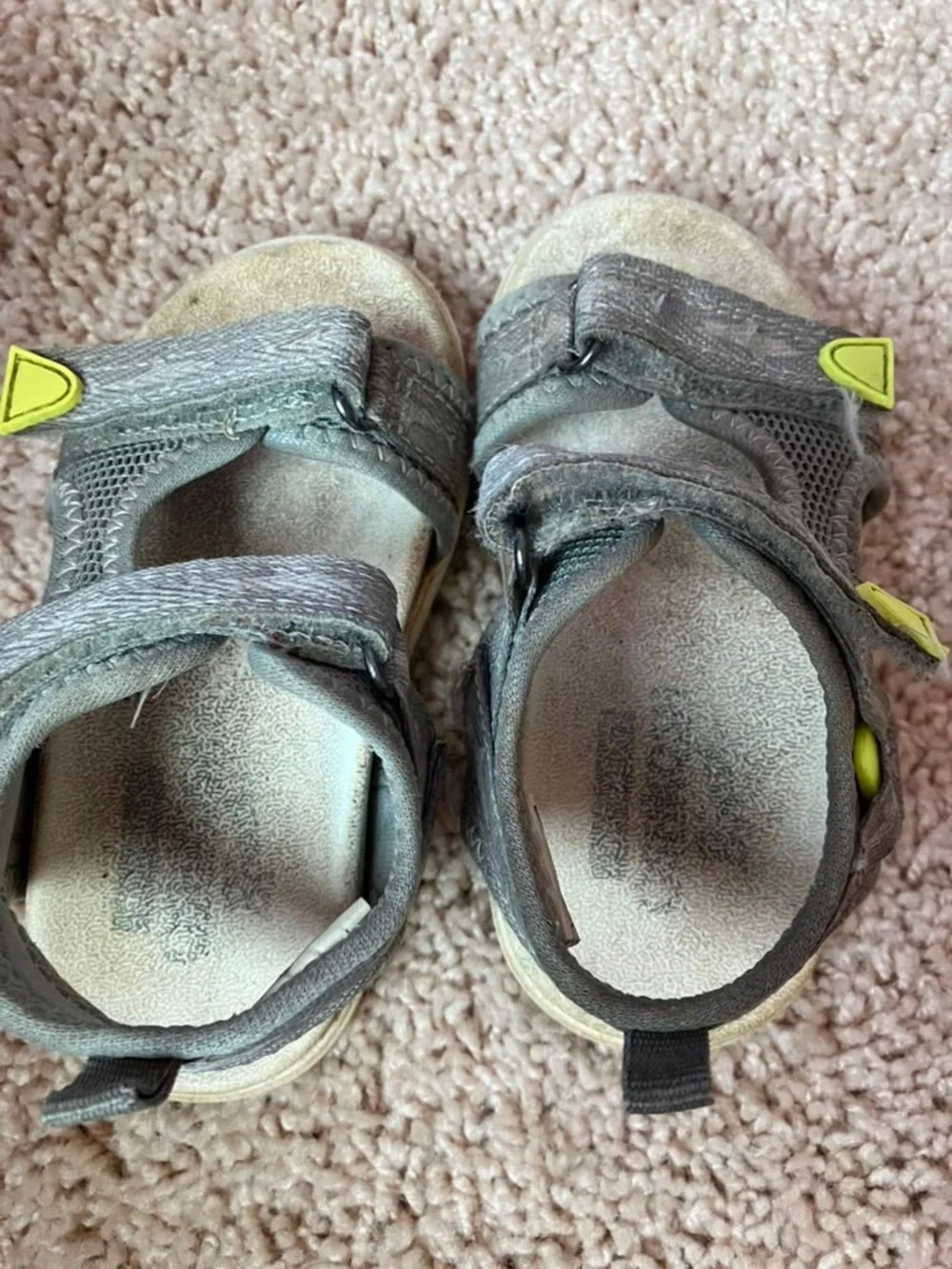 FREE W/ ANY PURCHASECarter's Gray Kids Open-Toe Sandals with Neon Yellow Accents